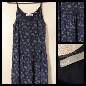 VINCE l navy blue floral maxi dress size M